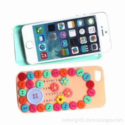 Phone Cover for iPhone 5S, Leather Buckle Flower Blue Color, Various Colors are Available